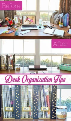 the before and after pictures of desk organization tips