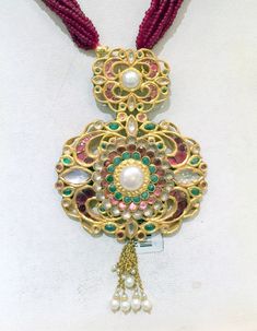 22K Gold (916) Hallmarked Handmade wide choker Necklace pendant with Multicolor kundan (Jadav) setting. Weight-51.950 grams. Multicolor 22k Gold Kundan Temple Jewelry Necklace, Festive Multicolor 22k Gold Kundan Necklace, Fusion Style Kundan Pendant Necklace With Meenakari, Kundan Cutdana Pendant Necklace, Fusion Style Kundan Necklace For Diwali Ceremony, Heavy Fusion Kundan Necklace For Festivals, Festive Fusion Style Kundan Pendant Necklace, Ceremonial Dual-tone Kundan Necklace, Ceremonial Fusion Kundan Necklace For Diwali