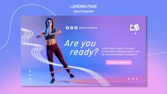 the landing page is designed to look like a woman in black top and leggings