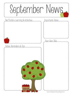 an apple tree with apples on it and the words, november news written in red