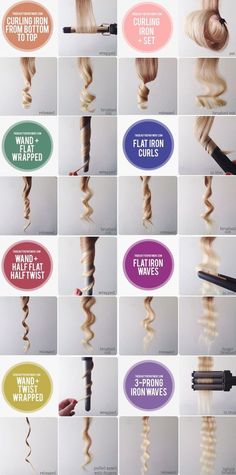 9 Types Of Curls | | Page 2: Curl Your Hair, Types Of Hair, Wavy Hairstyles, Types Of Curls, Curled Hairstyles, Diy Hairstyles, Hair Tools