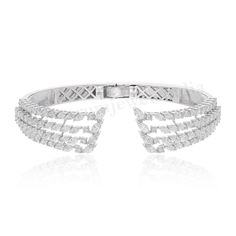 Natural SI/H Marquise Diamond Cuff Bangle 18k White Solid Gold Bracelet 5.90 Ct. Fine Jewelry Bangle Cuff Bracelet For Formal Occasions, Fine Jewelry Diamond Cut Cuff Bracelet, Solid Gold Bracelet, Bangles Jewelry Designs, White Solid, Diamond Bangle, Marquise Diamond, Bangles Jewelry, Cuff Bangles