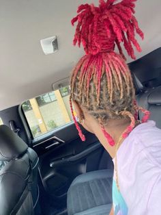 Blonde And Pink Locs, Hairstyles For Dreads, Latest Dreadlocks Styles, Pink Locs, Blonde Back, Pink Dreads, Natural Dreads, Loc Inspiration