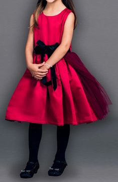 JOE-ELLA Claire Layered Fit & Flare Dress | Nordstromrack Spring Prom Dress With Satin Bow, Satin A-line Dress With Bow, A-line Bridesmaid Dress With Bow, Bridesmaid Tulle Dress With Satin Bow, Elegant Dresses With Pleated Bodice For Dress-up, Dress-up Tulle Dress With Satin Bow, Elegant Sleeveless Tulle Dress For Dress-up, Elegant Dresses With Pleated Bodice For Formal Occasions, Tulle Dress With Satin Bow For Dress-up