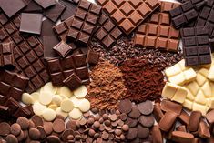 many different types of chocolates are arranged together