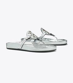 Miller Cloud Sandal: Women's Designer Sandals | Tory Burch Metallic Open Toe Patent Leather Sandals, Silver Open Toe Patent Leather Sandals, Silver Cushioned Slip-on Sandals, Patent Leather Open Toe Sandals With Cushioned Footbed, Metallic Patent Leather Sandals For Summer, Closed Toe Silver Sandals With Cushioned Footbed, Silver Closed Toe Sandals With Cushioned Footbed, Summer Patent Leather Sandals With Cushioned Footbed, Spring Patent Leather Sandals With Cushioned Footbed