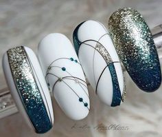 Celebration Nail Art, Nail Art Inspo, Nail Art Glitter, Nail Art Designs Diy, Nail Art Designs Videos, Latest Nail Art, Designs Nail, Trendy Nail Art