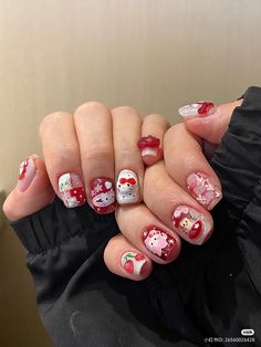 #Nailinspiration #cute #hellokitty #sanrio Short Sanrio Nails, Cute Sanrio Nails, Sanrio Nail Art, Hello Kitty Nail Art, Hello Kitty Nails Art, Nails Box, Kitty Nail, Hello Kitty Nails, 3d Nail Art