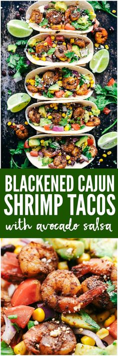 blackened cajun shrimp tacos with avocado salsa