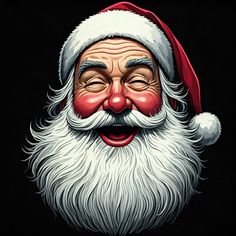 an image of santa claus face on black background