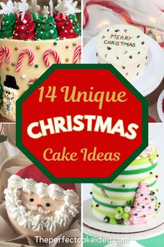 Check out these 14 Unique Christmas Cake Ideas that you'll able to recreate thanks to the instructions I provide, according to your cake decorating level. Cakes Christmas Decoration, X Mas Cake Decoration, 2 Tier Christmas Cake Ideas, 4 Inch Christmas Cake, Cute Christmas Cake Ideas Easy, Mini Christmas Cake Decorating Ideas, Christmas Baking Decorating, Funny Christmas Cakes Ideas, 3 Layer Christmas Cake