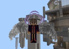 an image of a man with wings in minecraft