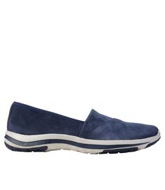 Take weather in stride with this nubuck version of our stretchy, lightweight slip-on shoe. Order regular shoe size. (For half sizes not offered, order up to next whole size). Fit best with lightweight socks or barefoot. Soft nubuck upper forms to your foot for incredible comfort and fit. Stretch-knit top collar enhances comfort and allows for easy on/off. EVA footbed adds extra cushioning and is treated to control odor. Constructed with minimal stitching to reduce irritation. High-elasticity EVA Suede Ortholite Insole Slip-ons, Suede Slip-on Walking Shoes, Suede Slip-on Walking Shoes With Cushioned Footbed, Slip-on Suede Walking Shoes With Rubber Sole, Cushioned Suede Slip-on Walking Shoes, Cushioned Slip-on Suede Walking Shoes, Suede Slip-on Sneakers With Cushioned Footbed, Suede Cushioned Slip-on Sneakers, Cushioned Suede Slip-on Sneakers