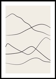 a black and white drawing of wavy lines