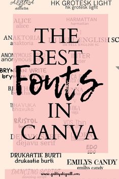 the best font's in canva are available for purchase on etsyle