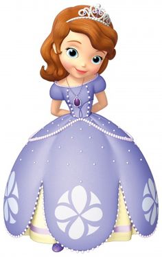 the princess is wearing a tiara and standing on top of a purple ball gown