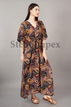 Resort Wear Beach, Boho Beach Dress, Cotton Kaftan, Dress Boho, Beach Dress, Dress Clothes For Women, Resort Wear, Jaipur, Boho Dress