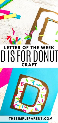 letter of the week d is for donut craft with sprinkles on it