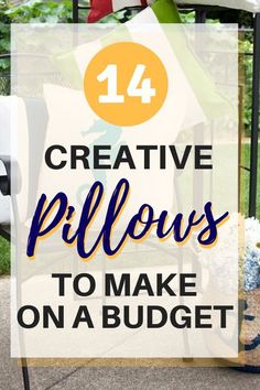 Small Pillows Ideas, Unique Pillows Diy, Diy Chair Covers No Sew, Creative Pillows Diy, Diy Pillows Decorative, Outside Pillows, No Sew Ideas, Pillow Cover Ideas, Frugal Homemaking