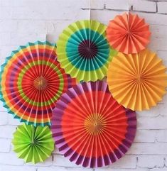 Paper craft. Craft idea . craft for kids Paper Fan Decorations, Party Fans, Paper Rosettes, Paper Fan, Fan Decoration, Southwestern Patterns, Kids Party Decorations, Paper Garland