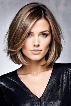 Bob Haircut For Thick Hair, Short Silk Press, Silk Press Hairstyles, Modern Bob Haircut, Modern Bob, Color Balayage, Simple Hairstyles, Chin Length Hair, Bob Haircut For Fine Hair