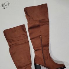 These Boots Are Brand New And In Excellent Condition. Great Gift For Any Woman. Casual Tall Brown Boots, Casual Synthetic Knee-high Boots, Brown Calf Leather Lace-up Boots With Lug Sole, Brown Ankle-high Boots With Lug Sole, Brown Knee-high Boots With Leather Lining, Medium Width, Brown Knee-high Heeled Boots With Zipper, Brown Knee-high Heeled Boots With Zipper Closure, Size 11 Heels, Lug Sole