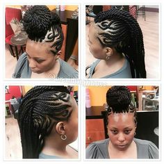 Braids Braided Mohawk Black Hair, Feed In Braids Cornrows, Hawk Hairstyle, Plait Hairstyles, Protective Style Braids, Braid Game, Braided Buns