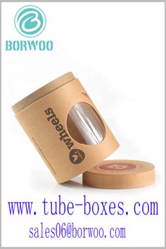 Brown kraft paper tube packaging with round windows. The kraft paper tube lid is flat without curling, which is more popular and artistic. Paper Tube Packaging, Round Windows, Tube Packaging, Boxes Packaging, Round Window, Black Garlic, Packaging Manufacturers, Corrugated Paper