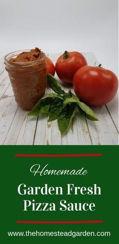 homemade garden fresh pizza sauce with tomatoes and basil