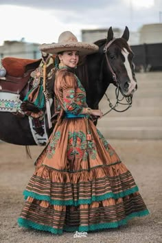 Escaramuza Dress, Mexican Dresses Traditional, Mexican Traditional Clothing, Mexican Quinceanera Dresses, Native American Dress