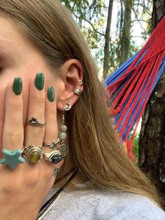 Nails And Rings, Estilo Hippie, Nail Ring, Nail Jewelry, Hippie Jewelry, 가을 패션