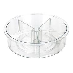 a clear plastic container with four sections on the bottom and one section in the middle