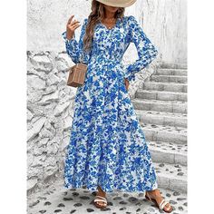 Season:Fall; Fabric:Polyester; Sleeve Length:Long Sleeve; Look After Me:Machine wash; Gender:Women's; Style:Stylish,Casual; Elasticity:Micro-elastic; Occasion:Date,Vacation,Daily; Fit Type:Regular Fit; Dresses Type:A Line Dress,Swing Dress,Casual Dress; Pattern:Leaf,Floral; Design:Ruffle,Print; Neckline:V Neck; Front page:FF; Listing Date:07/18/2024; Bust:; Length:; Sleeve:; Waist:; Fit US Size:; Fit UK Size:; Fit EU Size:; Dress Length Type:Long Dress Maxi Dress; Print Type:Print Long Sleeve Dress Floral, V Neck Long Sleeve Dress, Pattern Leaf, Butterfly Sleeve Dress, Elegant Party Dresses, Fall Fabric, Dress Spring, Long Shirt Dress, Ruffled Sleeves