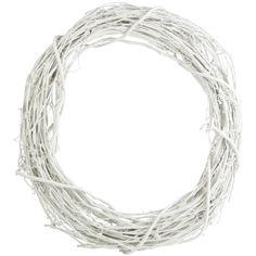 a white twig wreath on a white background