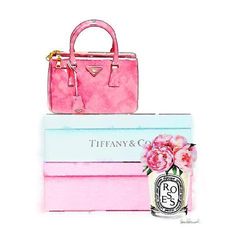 a pink handbag sitting on top of two stack of books next to each other