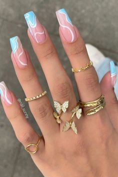 Unghie Sfumate, Spring Acrylic Nails, Cute Acrylic Nail Designs, Glow Nails, Coffin Nails Designs, Classy Nails, Pretty Acrylic Nails