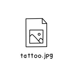 a black and white logo with the words tattoo j pqg in front of it