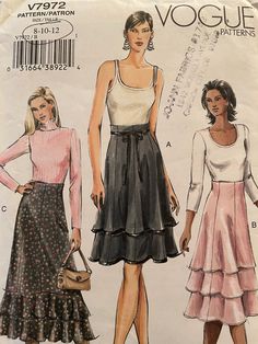 two women's dresses and purses are shown in this sewing pattern