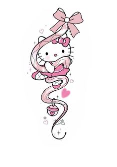 Hello Kitty Tattoo Ideas Design, Cinnamoroll Tattoo, Imagenes Aesthetic, Sakura Tattoo, Coraline Aesthetic, Pink Tattoo