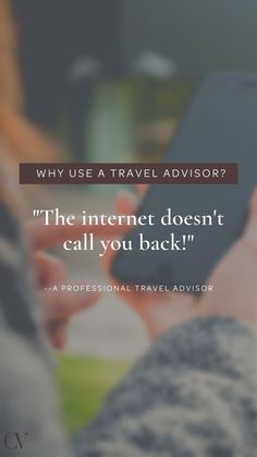 someone holding a cell phone in their hand with the caption why use a travel advisory?