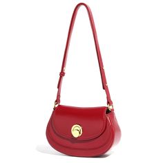 Up the ante on your style game this season with this pretty piece. Made for the modern woman, our elegant saddle bag is both daytime-worthy and after-dark appropriate. We are loving the signature gold-tone buckle which forms the focal point of this bag, and also stands out against the red finish. Keep it in the spotlight with a maxi dress in popping floral prints, leather mule pumps, and some statement jewellery.Weight: 340 gWidth (cm): 7.5 cmHeight (cm): 13 Color: RedStrap Length: 52 cmInterior Elegant Gold Satchel With Turn-lock Closure, Chic Formal Saddle Bag Satchel, Chic Formal Satchel Saddle Bag, Modern Evening Saddle Bag With Turn-lock Closure, Elegant Saddle Bag Satchel With Detachable Strap, Elegant Satchel With Brass Hardware For Daily Use, Elegant Gold Satchel With Brass Hardware, Chic Saddle Bag With Brass Hardware, Chic Saddle Bag Satchel With Brass Hardware