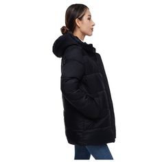 Stay warm and chic with our Rokka&Rolla Women's Long Coat Puffer Jacket. This coat features a sleek, quilted design with a flattering silhouette, perfect for braving the cold in comfort. Its lightweight, insulated material ensures superior warmth without bulk. With a hood, deep pockets, and a full-length zipper, this puffer coat combines practicality with elegance, making it an essential addition to your winter wardrobe. Womens Tailored Suit, Coat Puffer, Spring Blazer, Long Coat Women, Recycled Polyester Fabric, Suit Vest, Tailored Suits, Linen Women, Puffer Coat