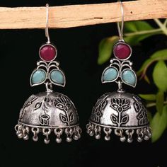 Ignite your inner elegance with our exquisite selection of oxidized jhumka danglers. Each piece is a harmonious blend of tradition and trend, making it a must-have accessory for every modern woman.Perfect for festive occasions, casual outings or formal gatherings – these jhumka danglers are versatile in style and make a statement of refined taste and unmatchable class. Elevate your style quotient; let each jhumka tell a tale of elegance that is uniquely yours. Product Highlights: Material: High- Oxidized Jhumka, Colorful Stones, Dangler Earrings, Organza Sarees, Every Step You Take, Jewelry Design Earrings, Tussar Silk Saree, Ethnic Earrings, Fancy Jewellery