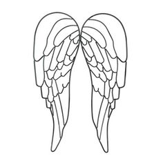 two angel wings are facing each other with their wings spread out to form the shape of a heart