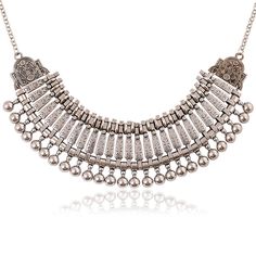 PRICES MAY VARY. Material: Zinc Aolly+Antique Plated Size: Pendant 2.36"*6.3" (6*16 cm), Chain 11"+2.0"(28cm+5cm extension) Quantity: 1 piece Vintage, stylish coin statement necklace Great gift choice for any occasion- Birthday, Christmas, Easter, Valentine's Day, Mother's Day necklace Short Silver Necklace, Silver Ball Necklace, Bohemian Style Jewelry, Bohemia Style, Silver Jewelry Box, Cheap Necklaces, Collar Chain, Boho Chic Jewelry, Boho Style Jewelry