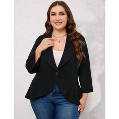 Elevate your office wardrobe with the Whizmax Women's Plus Size Casual Long Sleeve Blazer. This chic, open-front cardigan is a perfect blend of classic style and modern flair, designed to enhance your work attire with ease and elegance.

- Material: High-quality fabric for durability and comfort
- Features: Basic lapel collar, single front button closure, long sleeves
- Color: Available in a range of solid colors
- Gender: Female
- Age Group: Adult

Ideal for a variety of business settings, this V-neck Single Breasted Blazer For Business Casual, Classic Solid Color Blazer For Business Casual, Classic Solid Color Blazer For Workwear, Classic Solid Color Blazer For Work, Solid Color Lapel Collar Blazer For Work, Lapel Collar Blazer For Work, Notch Lapel Solid Color Blazer For Work, Fall Blazer For Office Lady, Solid Color Workwear Blazer With Lapel Collar