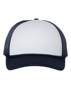 100% Polyester; Back mesh is 100% Polyester; Structured, Five-panel, Low-profile with Braid; Pre-curved Visor; Adjustable Snapback Closure Navy Blue Trucker Hat, Navy Blue Png, Blue Trucker Hat, Olive Tan, Medical Bag, Youth Clothing, Cap White, Backpack Tote Bag, Work Wear Women