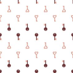 a white background with pink and brown keys in the shape of hearts on top of each other