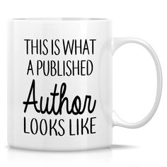 a white coffee mug with the words author looks like