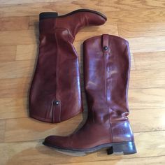 Frye Melissa Button Boot With 1" Heel. Perfect Condition!! Classics That Are Extremely Versatile Classic Boots With Buttons And Round Toe, Classic Leather Boots With Buttons, Frye Lace Up Boots, Frye Brown Boots, Vintage Frye Boots, Frye Riding Boots, Frye Shoes, Riding Boots, Women Shoes